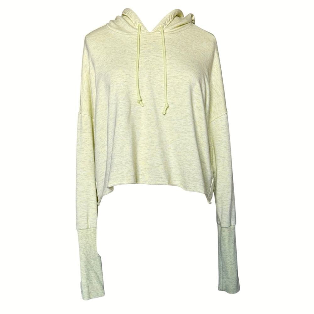 Nike Yoga Cropped Luxe Training Limelight Hoodie Hooded Sweatshirt Size M